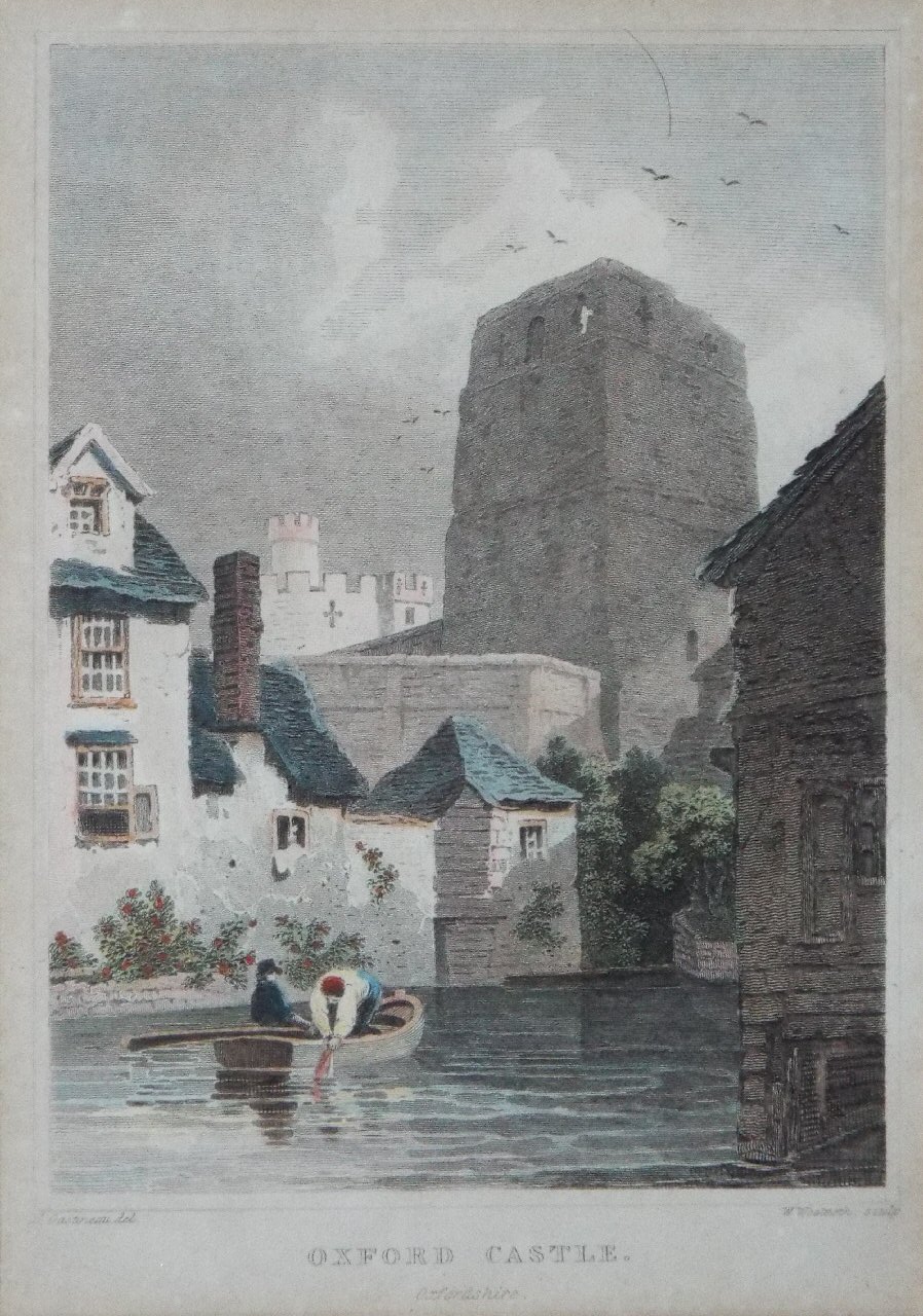 Print - Oxford Castle. Oxfordshire. - Woolnoth